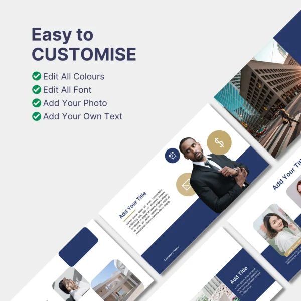 Blue and Gold PowerPoint Template - Image 2